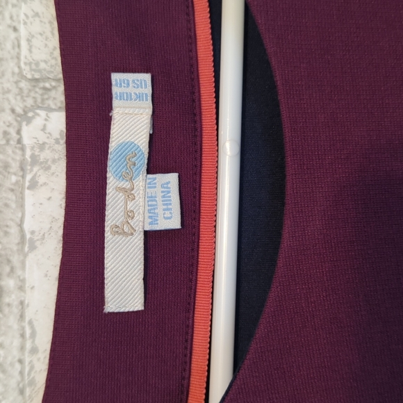 Boden Burgundy Fit and Flare 3/4 sleeve dress - Picture 2 of 7